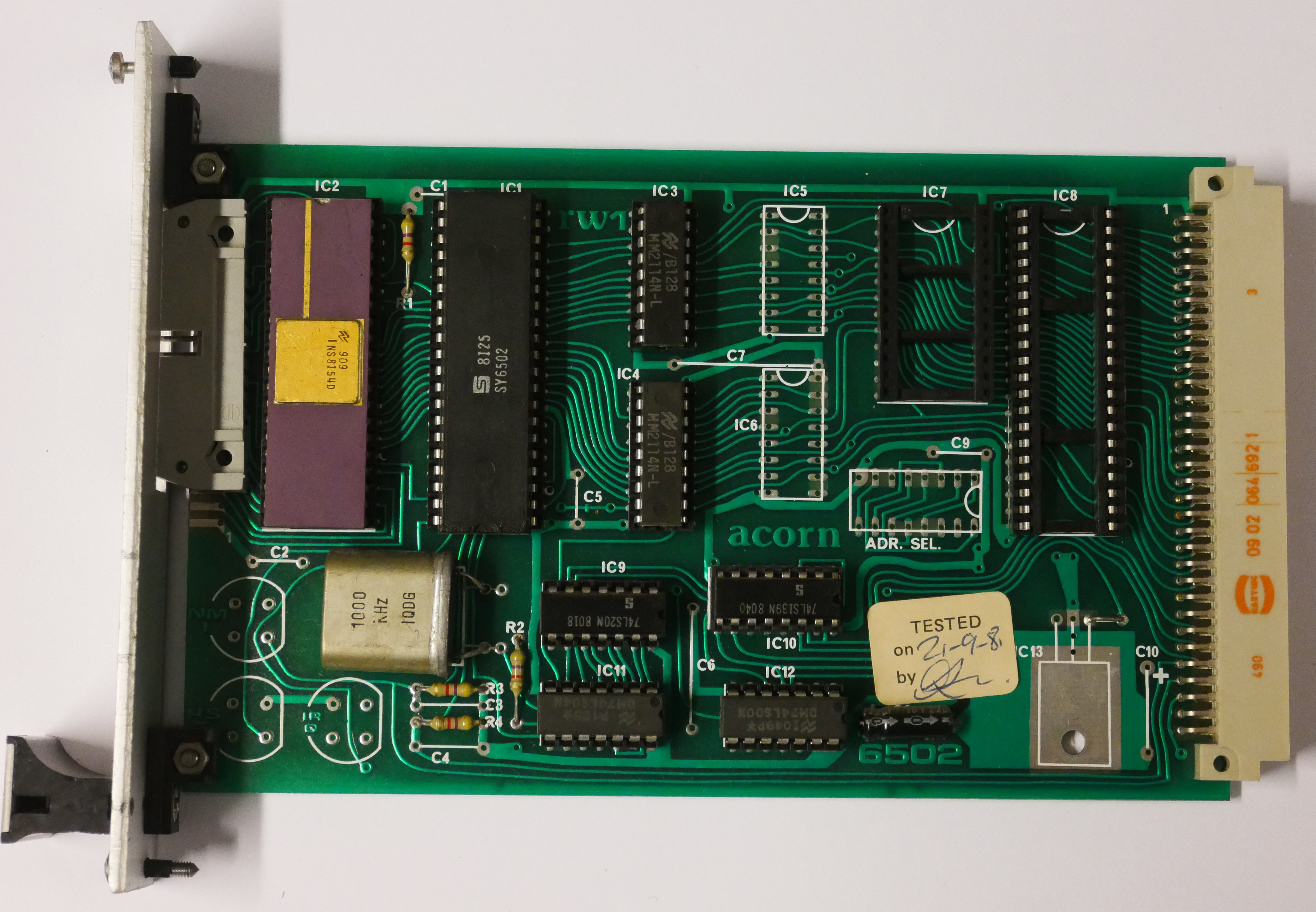 6502 CPU Board Issue 3 #2 Top Side Photo